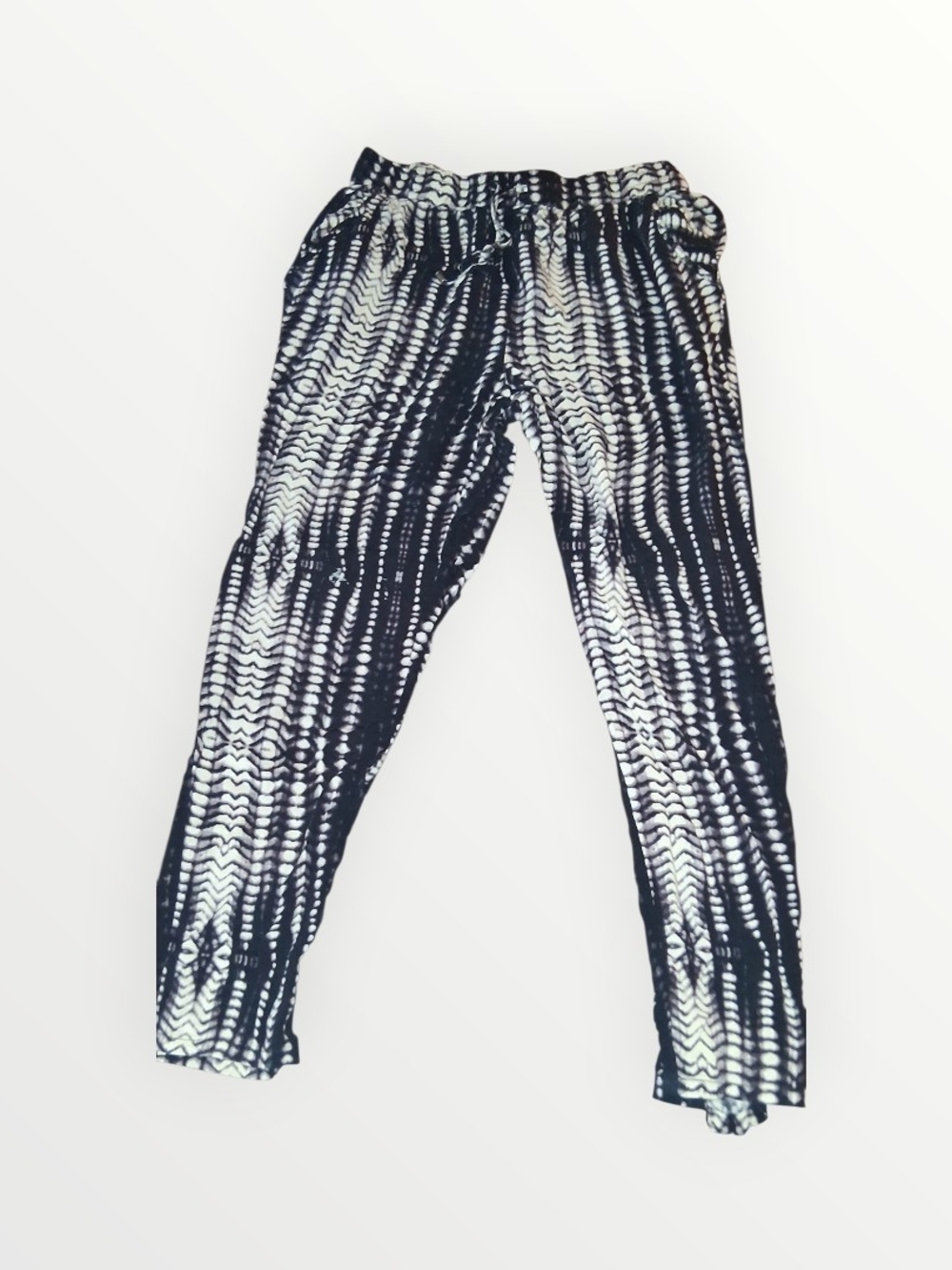 Tribal Black & White Wide-Leg Pants